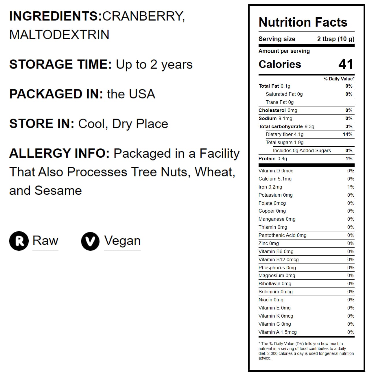 Cranberry Juice Powder - by Food to Live