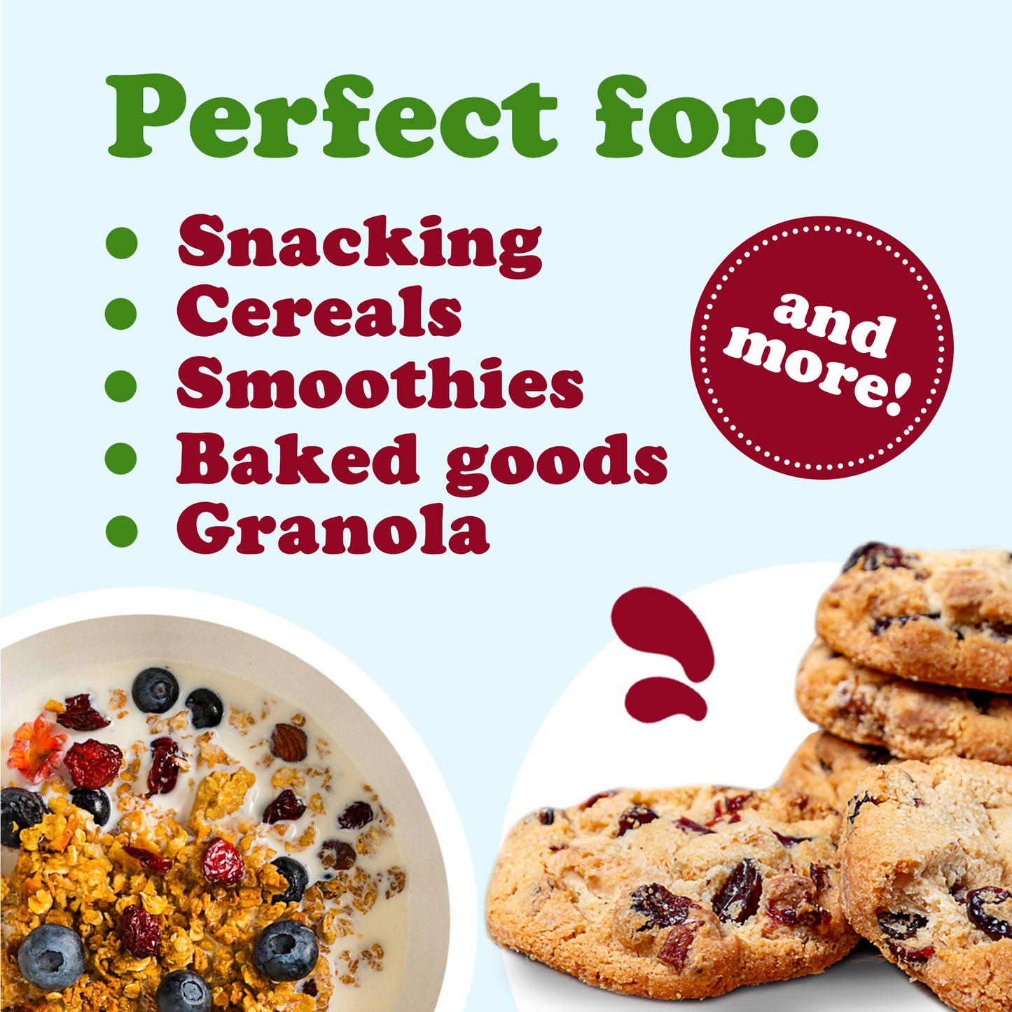 Organic Delicious Berries Mix with Cranberries, Blueberries, and White Mulberries - Non-GMO, Kosher, Vegan, Unsulfured, Bulk