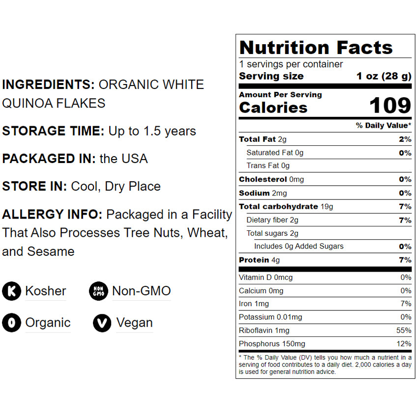 Organic White Quinoa Flakes - by Food To Live