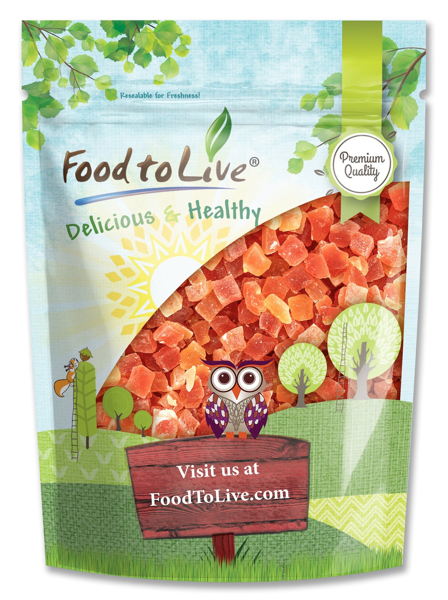Dried Diced Papaya - by Food To Live