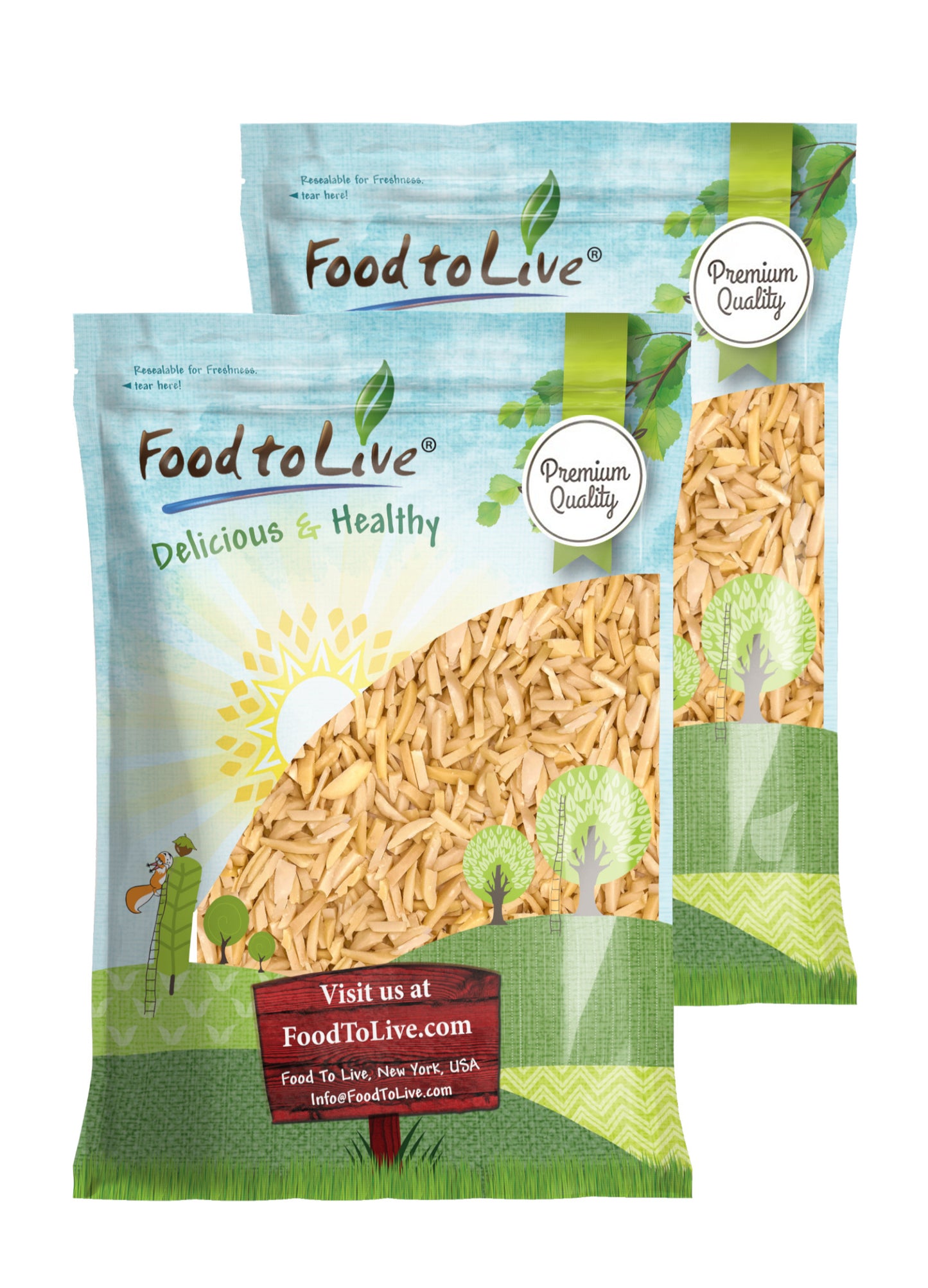 Dry Roasted Blanched Slivered Almonds with Himalayan Salt - by Food To Live