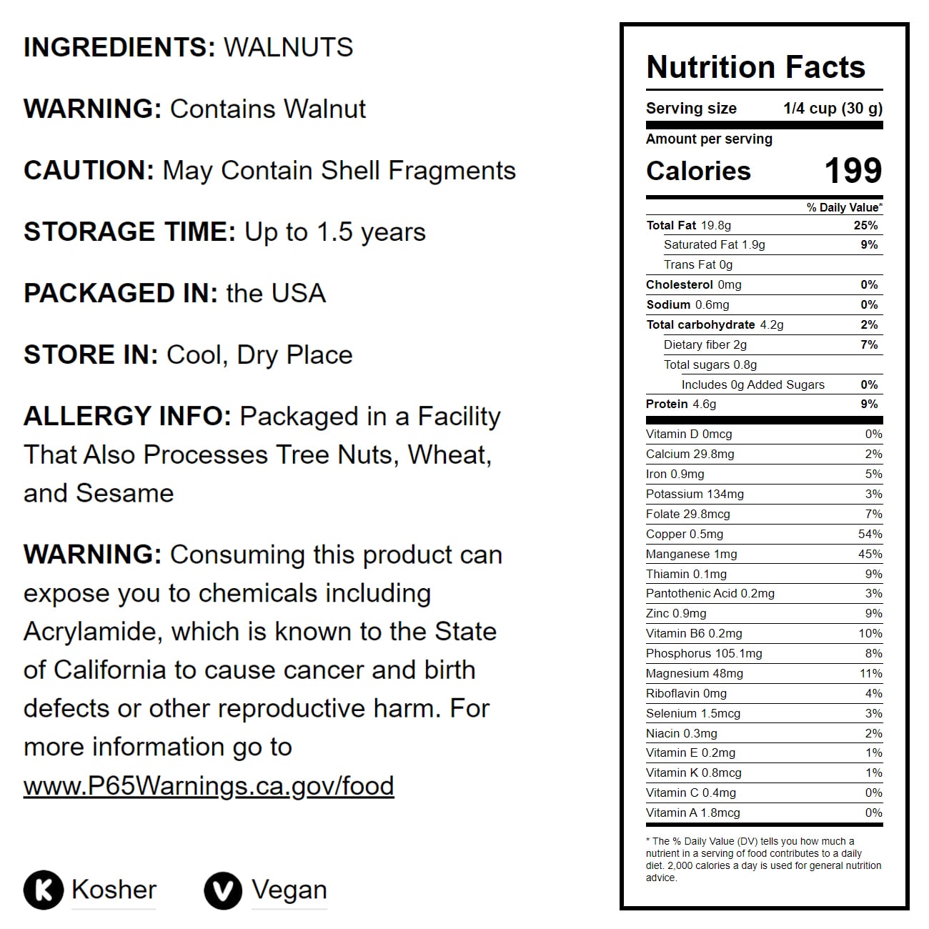 Dry Roasted Walnuts - by Food To Live