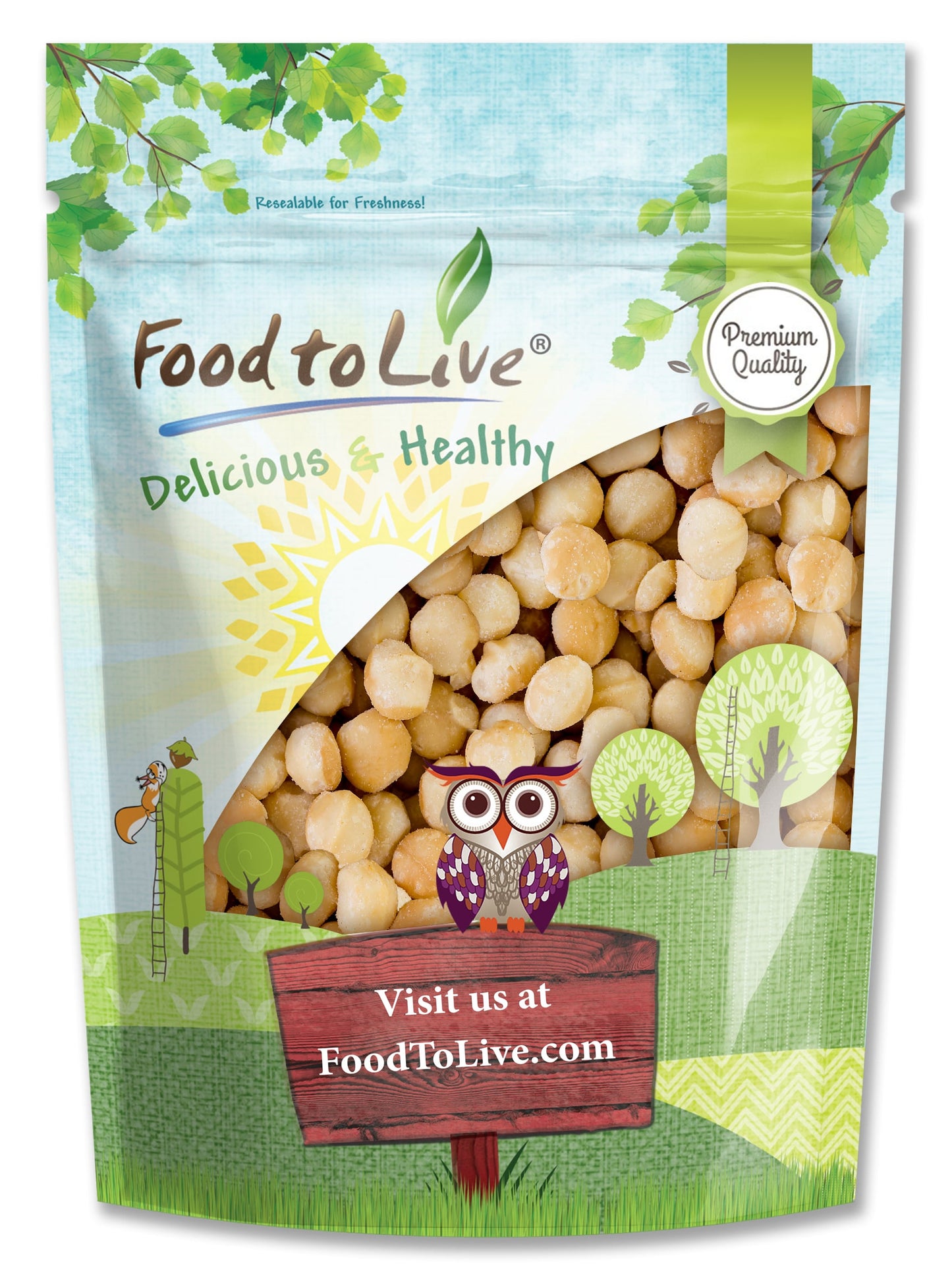 Dry Roasted Macadamia Nuts with Himalayan Salt - by Food To Live