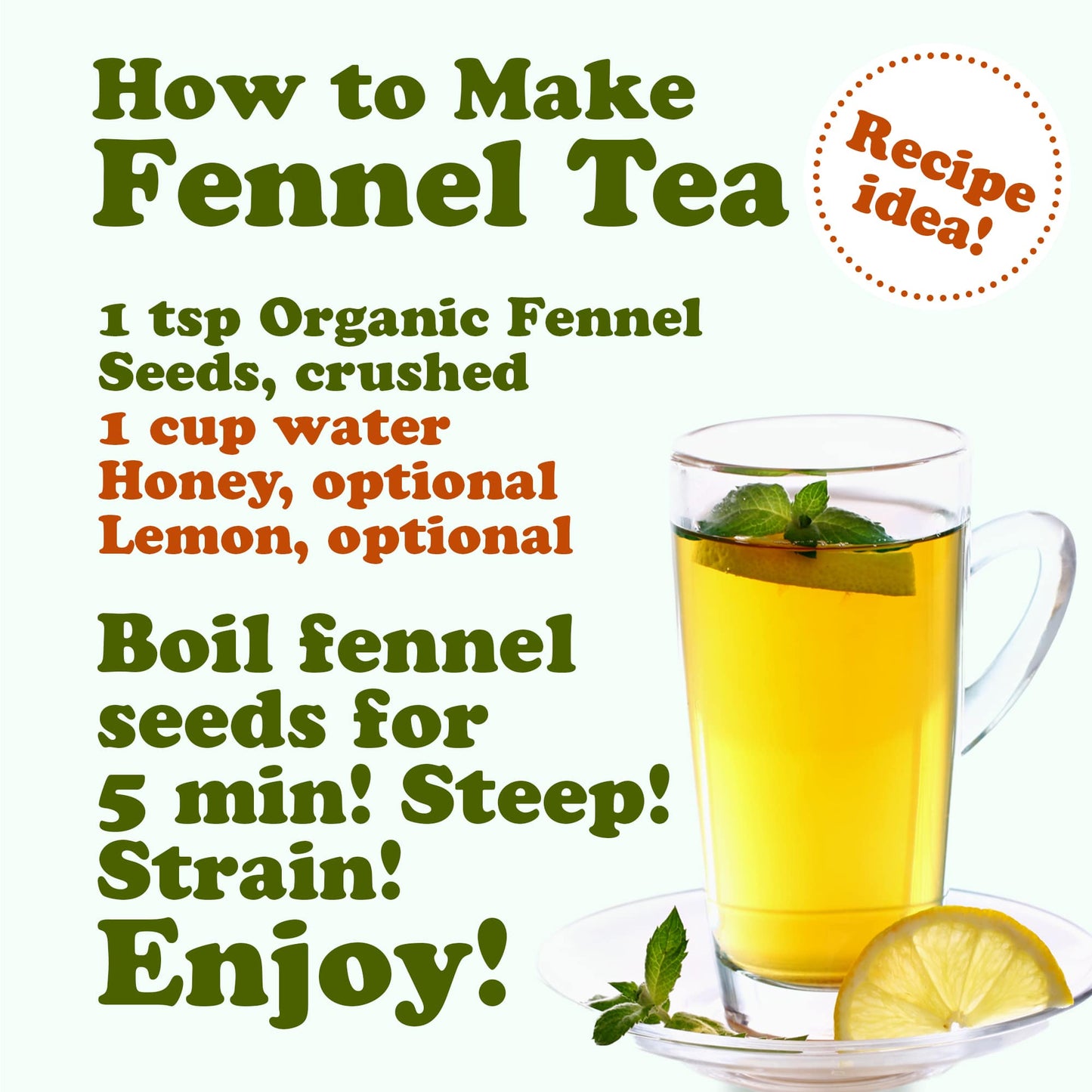 Organic Fennel Seeds - by Food To Live