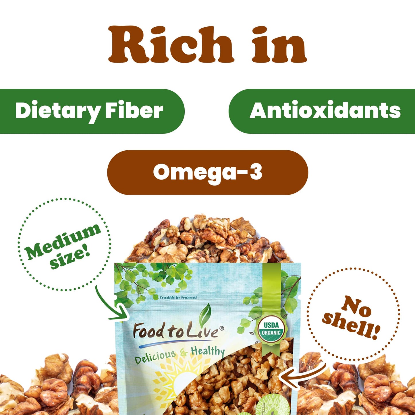 Organic Walnut Pieces - by Food To Live