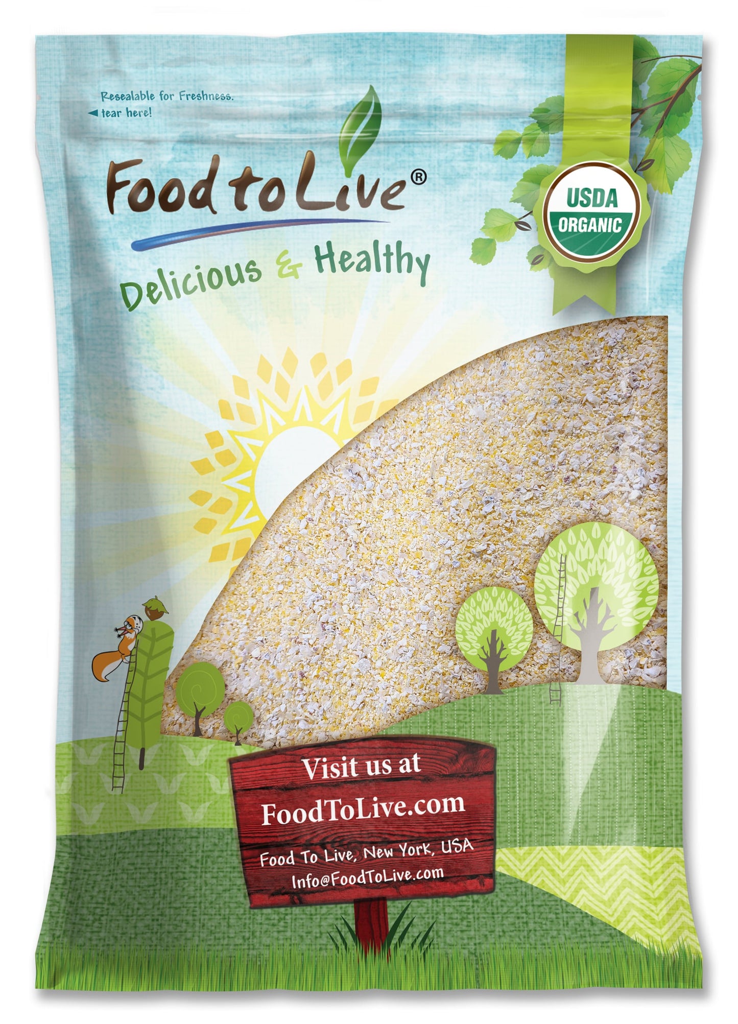 Organic Old Fashioned Cornmeal Coarse - by Food To Live