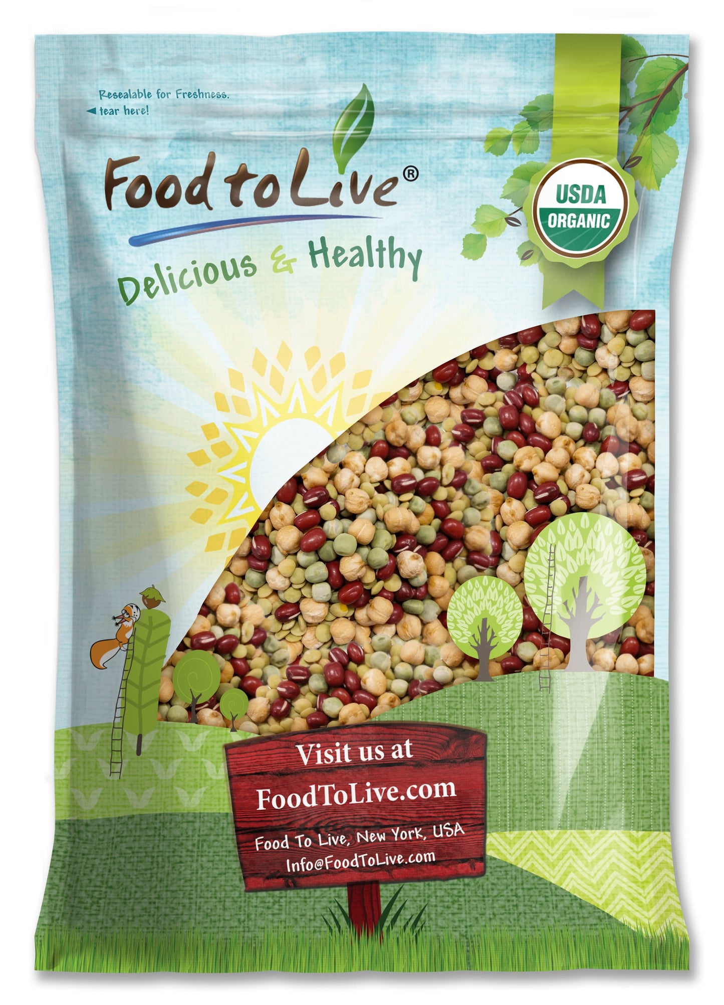 Organic Crunchy Mix of Sprouting Beans - by Food To Live