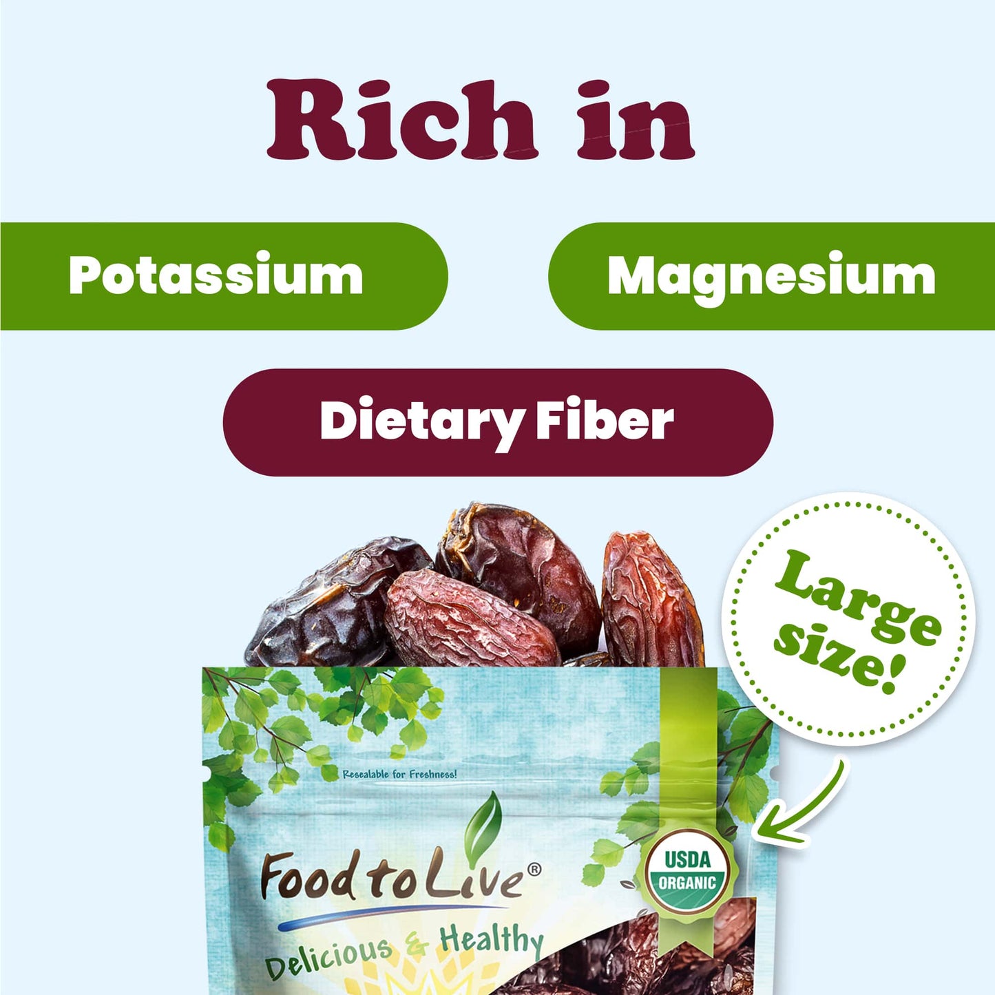 Organic Medjool Dates - by Food To Live