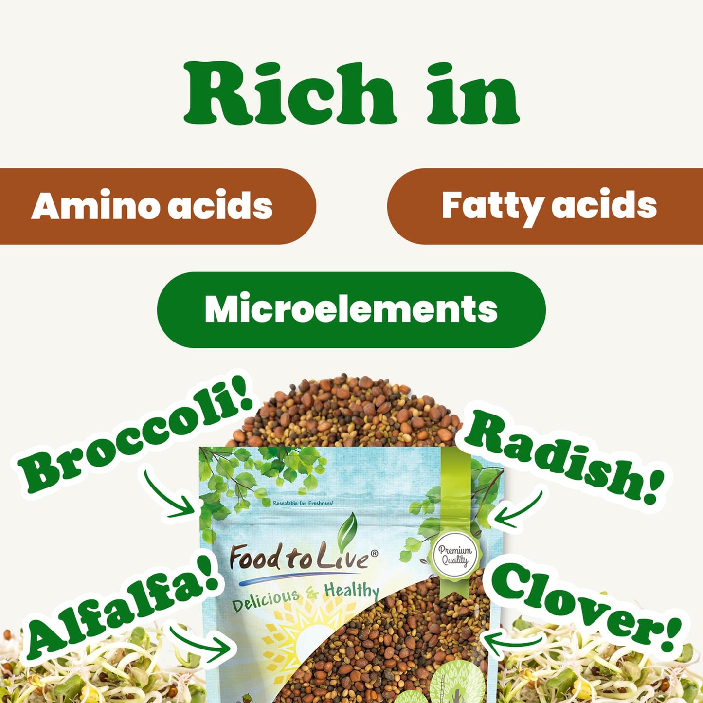 Salad Mix of Sprouting Seeds - by Food To Live
