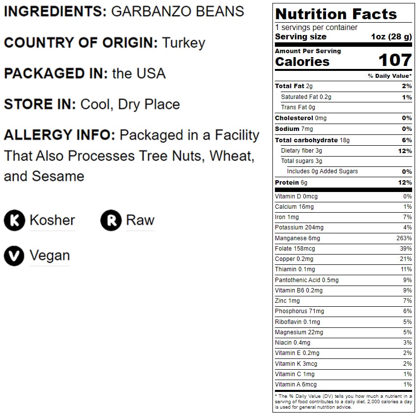 Split Garbanzo Beans - by Food to Live