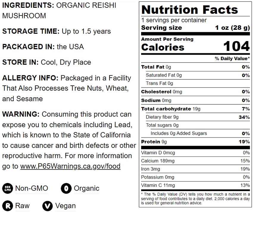 Organic Red Reishi Mushroom Powder - by Food To Live