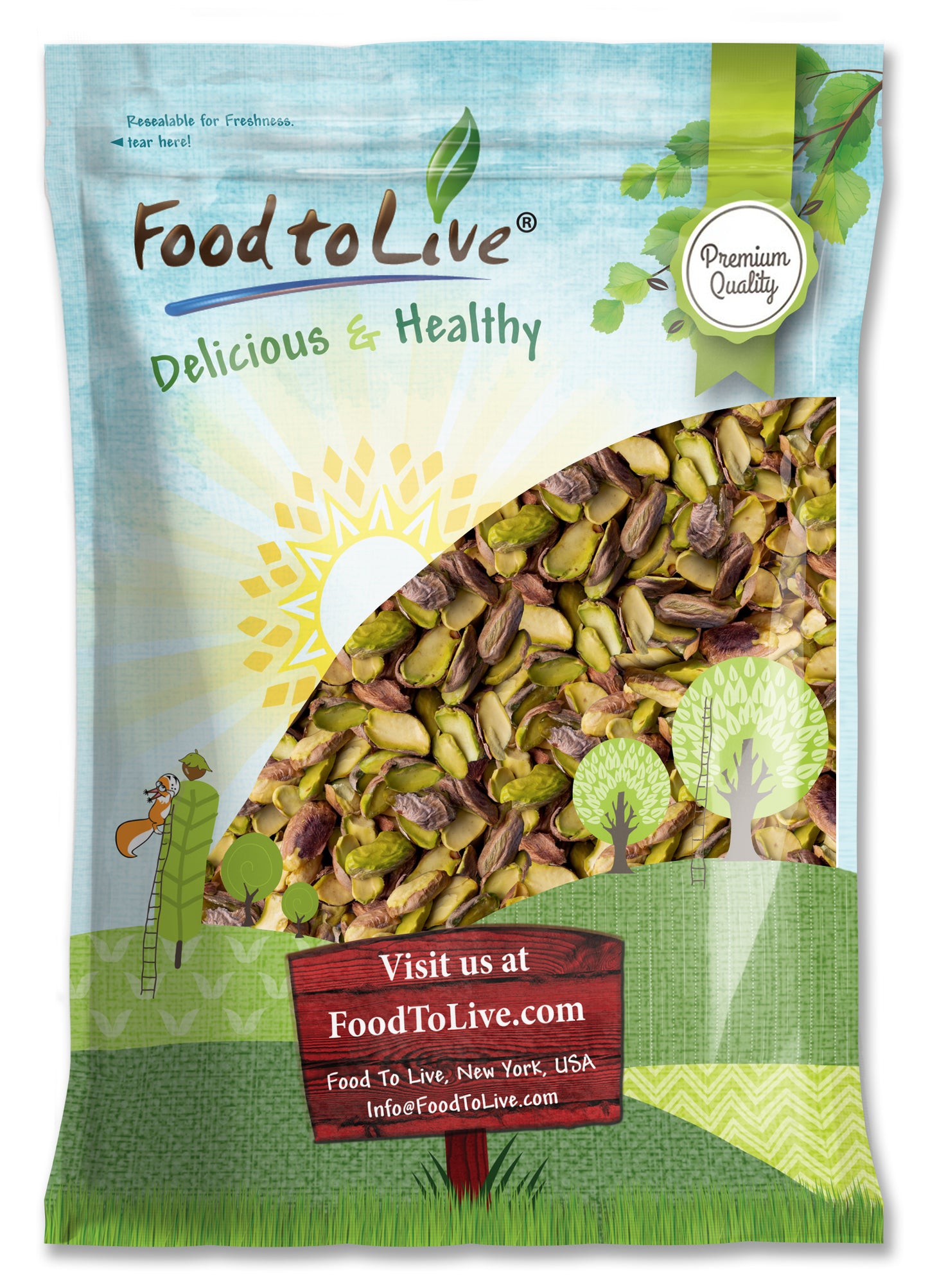 Dry Roasted Pistachio Halves with Himalayan Salt - by Food to Live