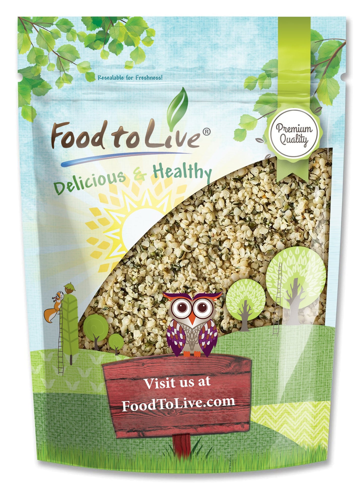 Hemp Seeds - Raw Hearts, Hulled, Shelled, Kosher, Bulk, Rich in Omega 3 and 6, Low Carb, Low Sodium, Good Source of Protein and Iron, Product of China