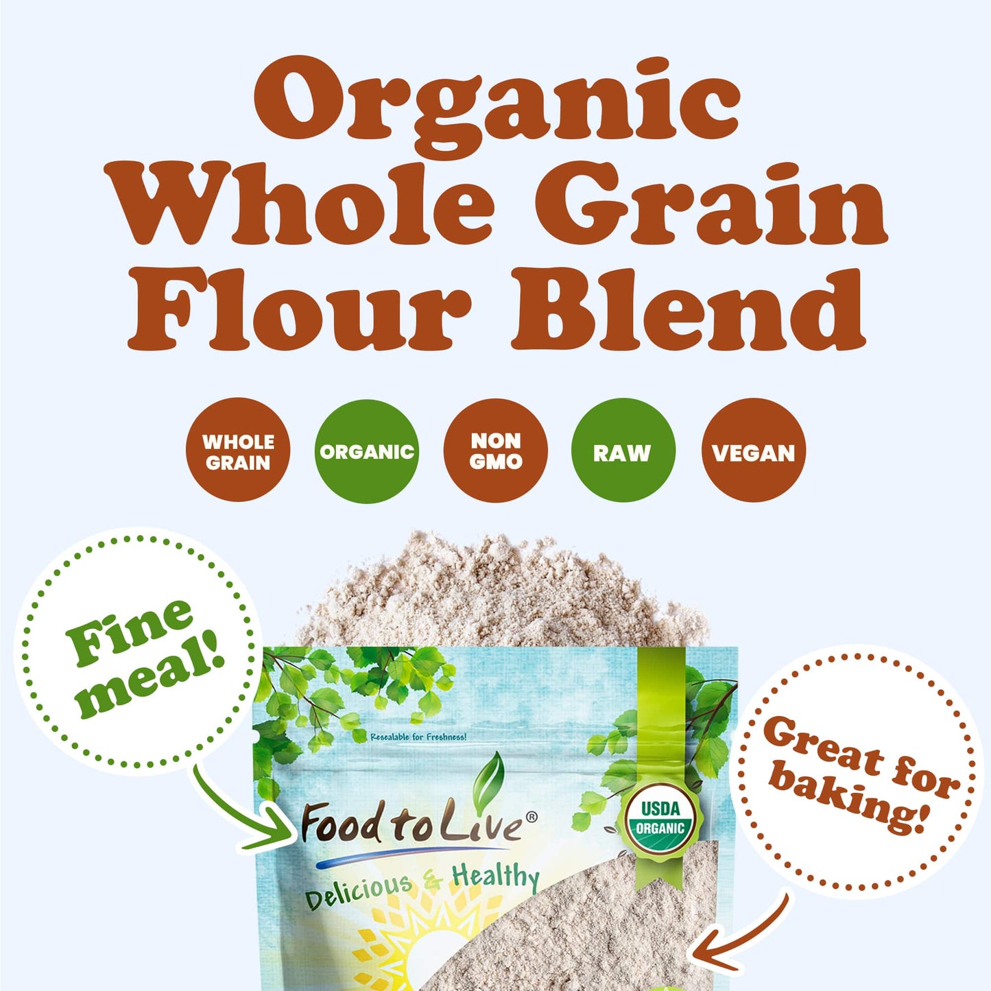 Organic Whole Grain Buckwheat Flour Blend - by Food To Live