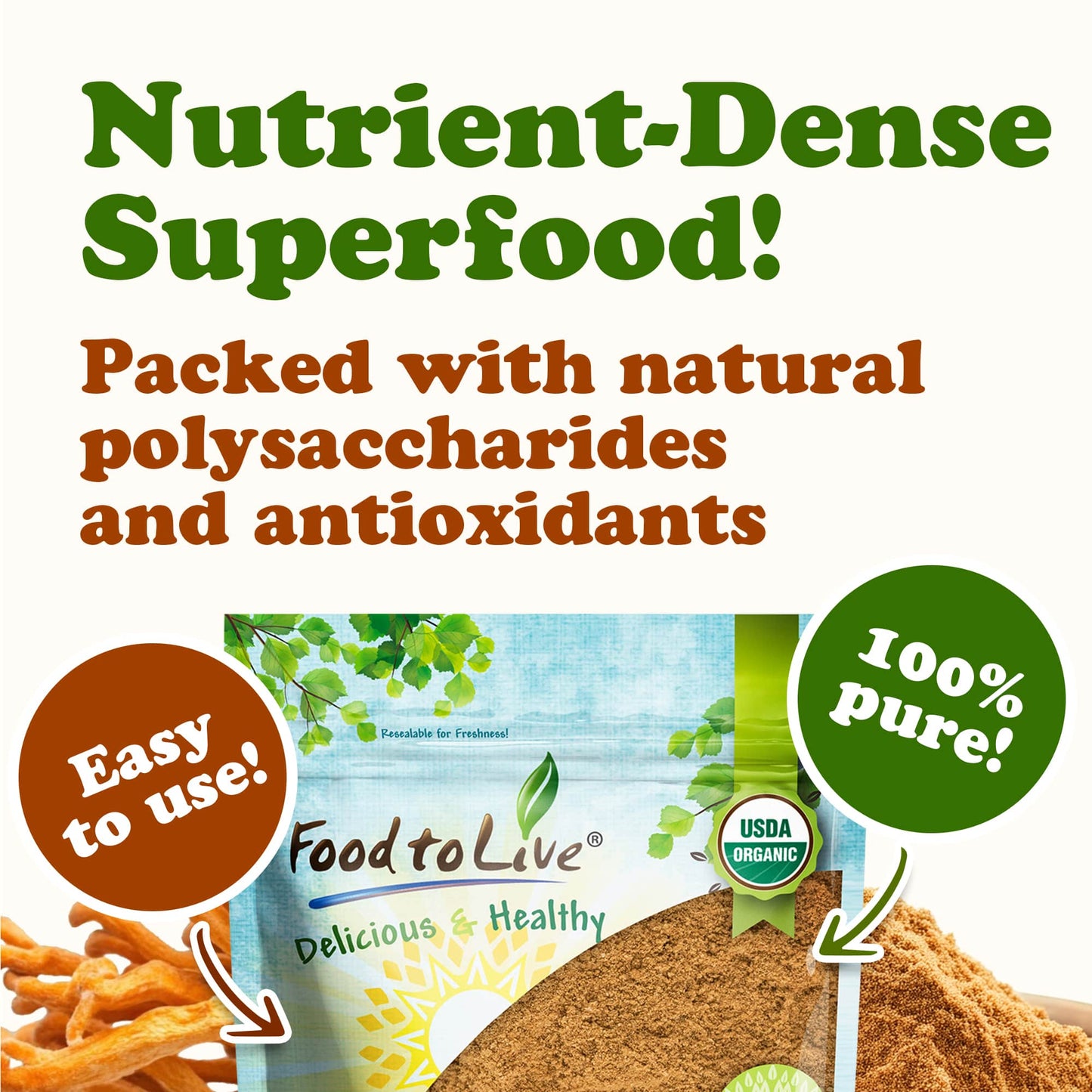Organic Cordyceps Mushroom Powder - by Food To Live