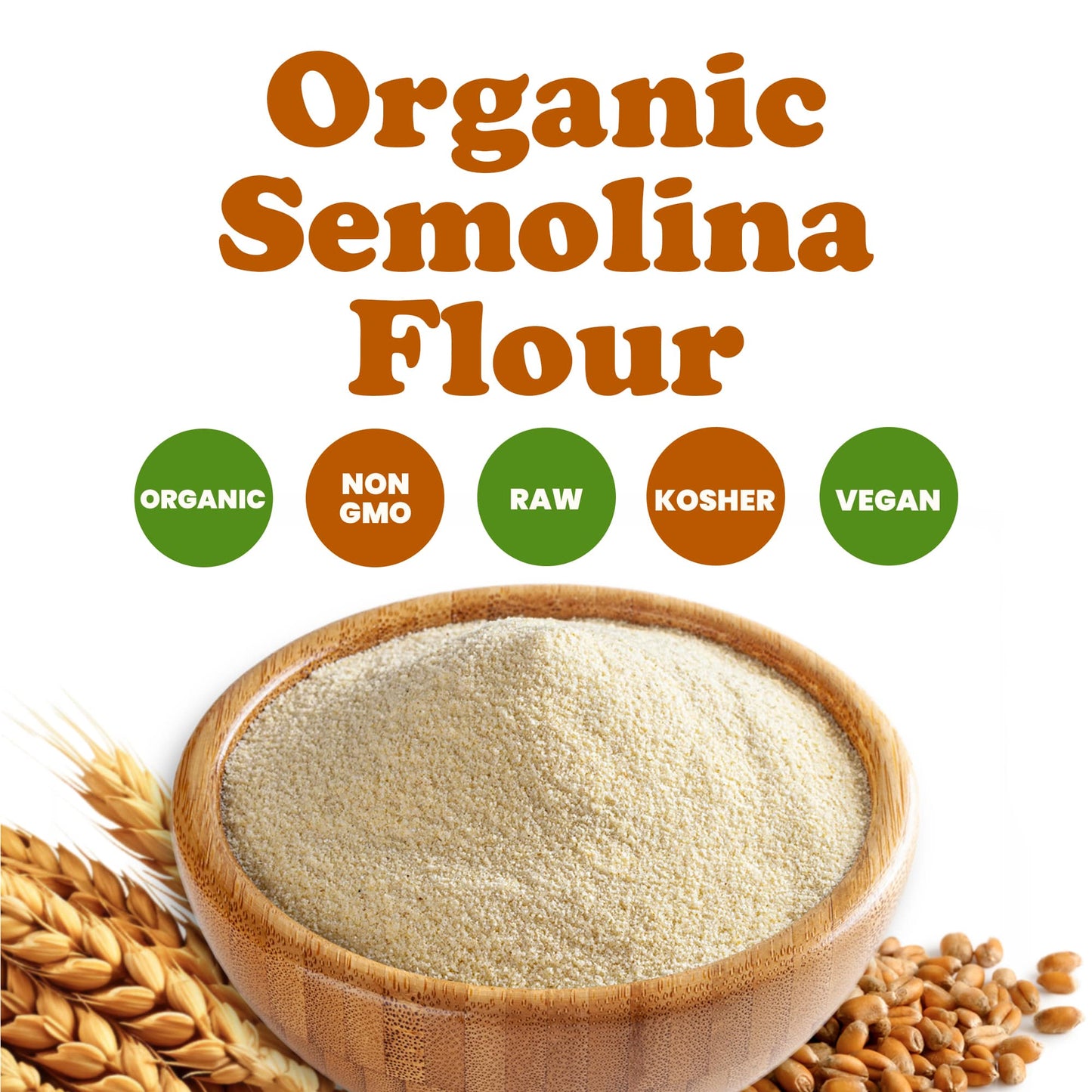 Organic Italian Semolina Flour - by Food To Live