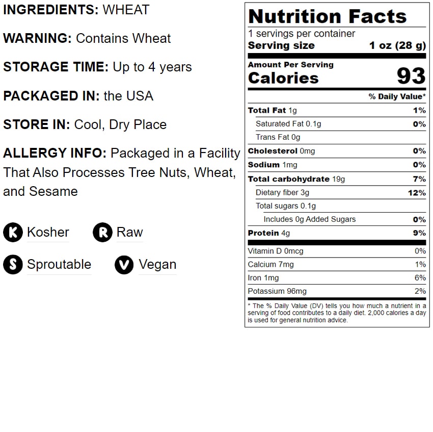 Hard Red Wheat Berries - by Food To Live