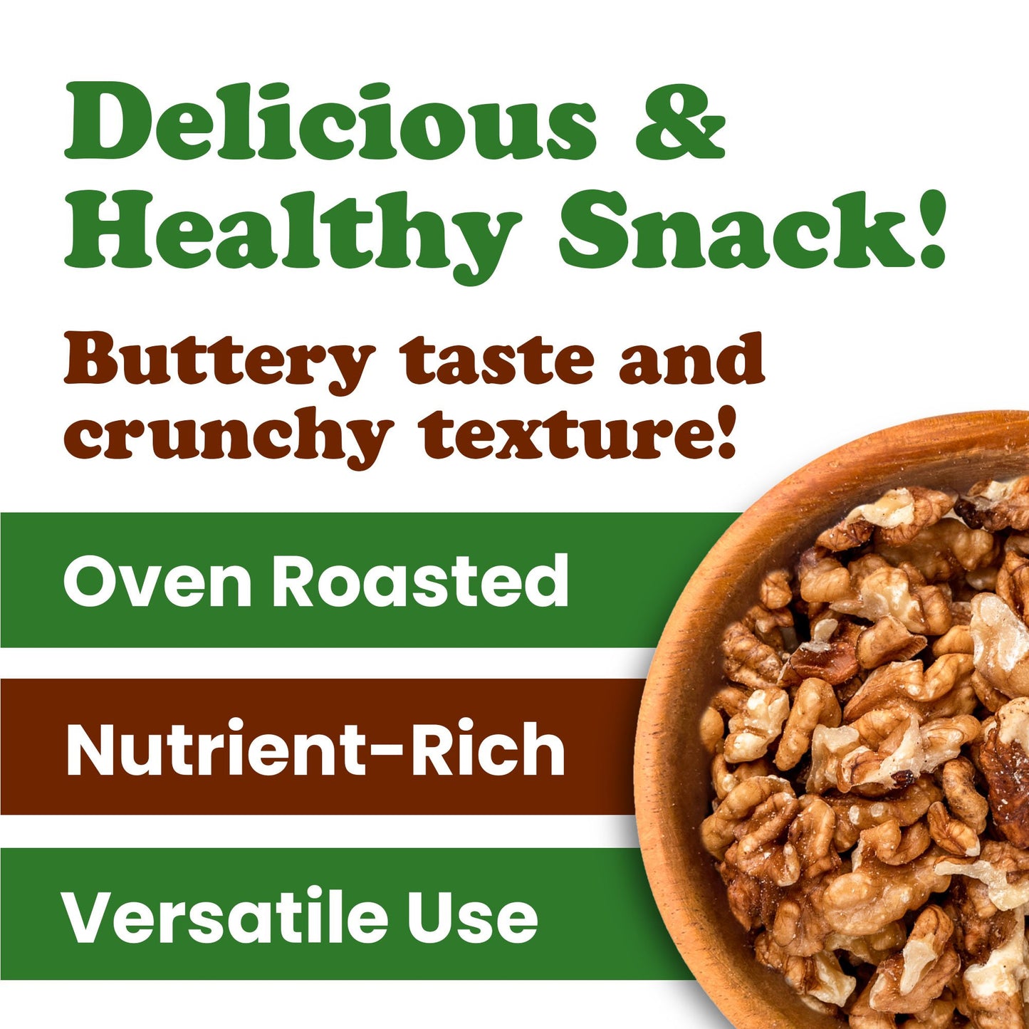 Walnuts, Halves and Pieces, Roasted – Vegan, Kosher, Bulk – by Food to Live
