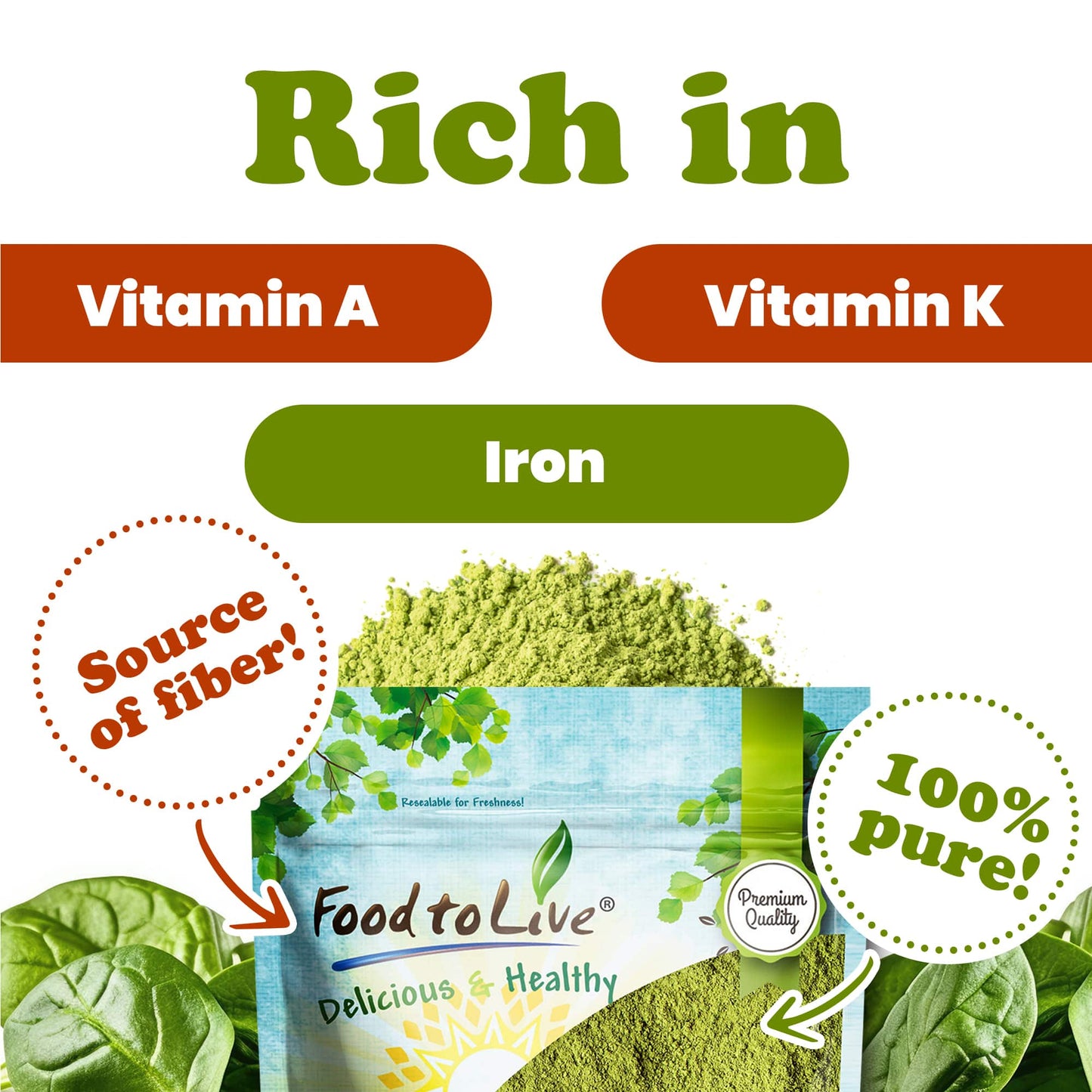Spinach Powder - by Food To Live