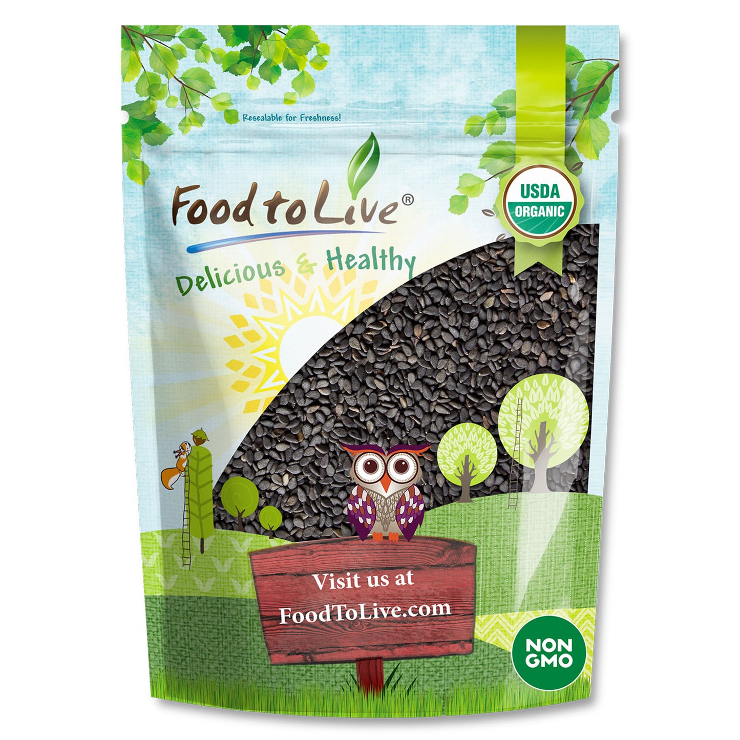 Organic Toasted Black Sesame Seeds - by Food to Live