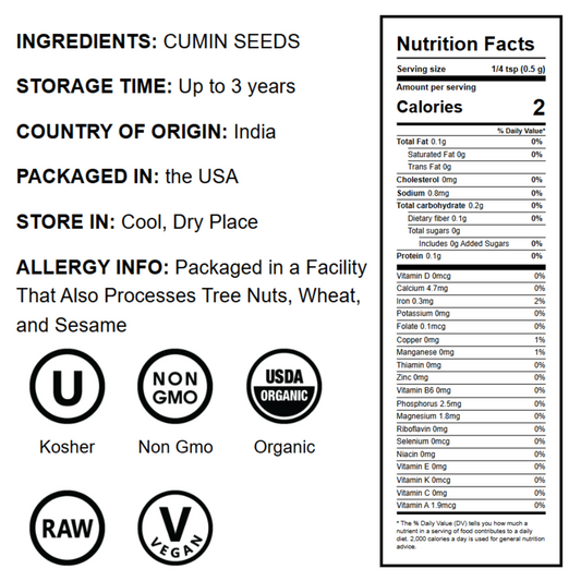 Organic Cumin Seeds - by Food To Live