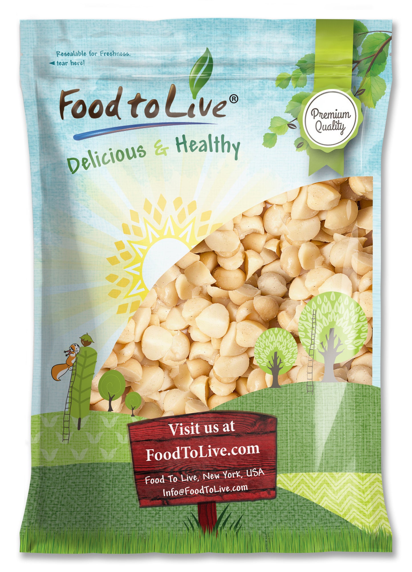 Macadamia Nuts, Pieces, Roasted - by Food to Live