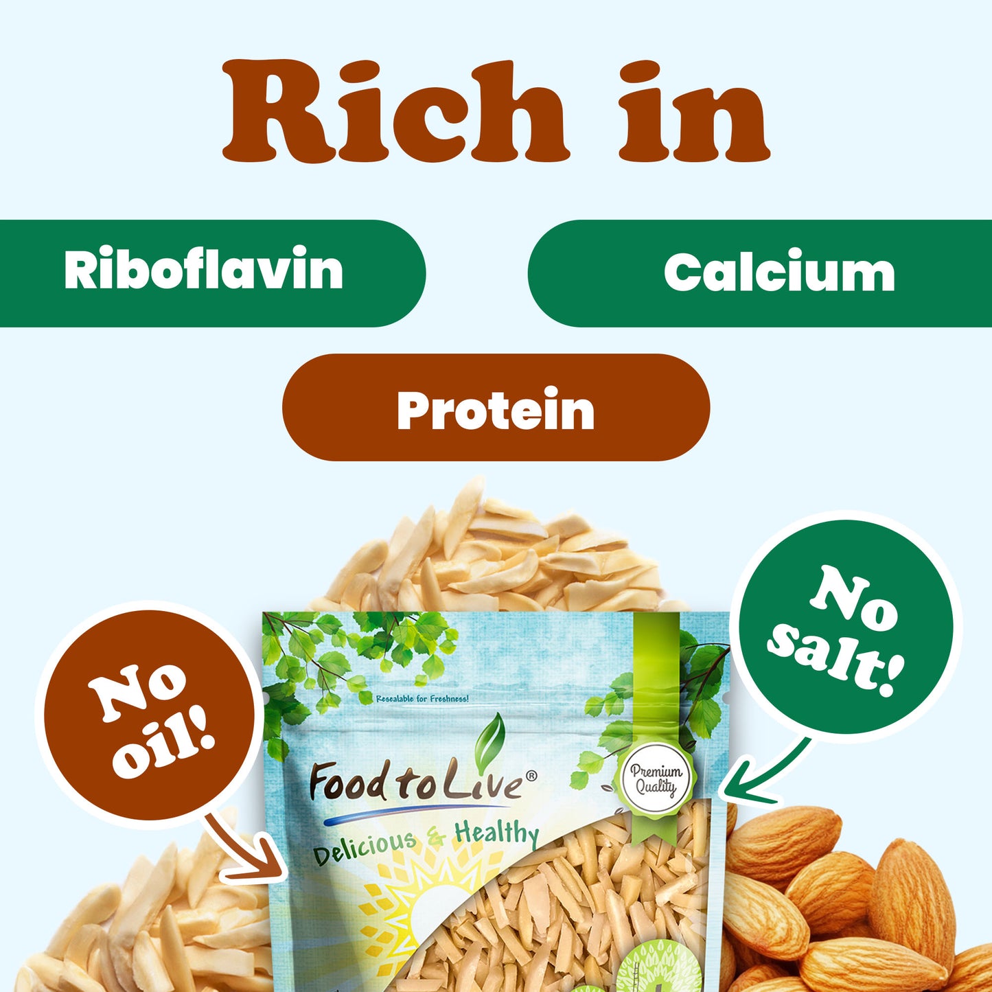 Dry Roasted Blanched Slivered Almonds - by Food To Live