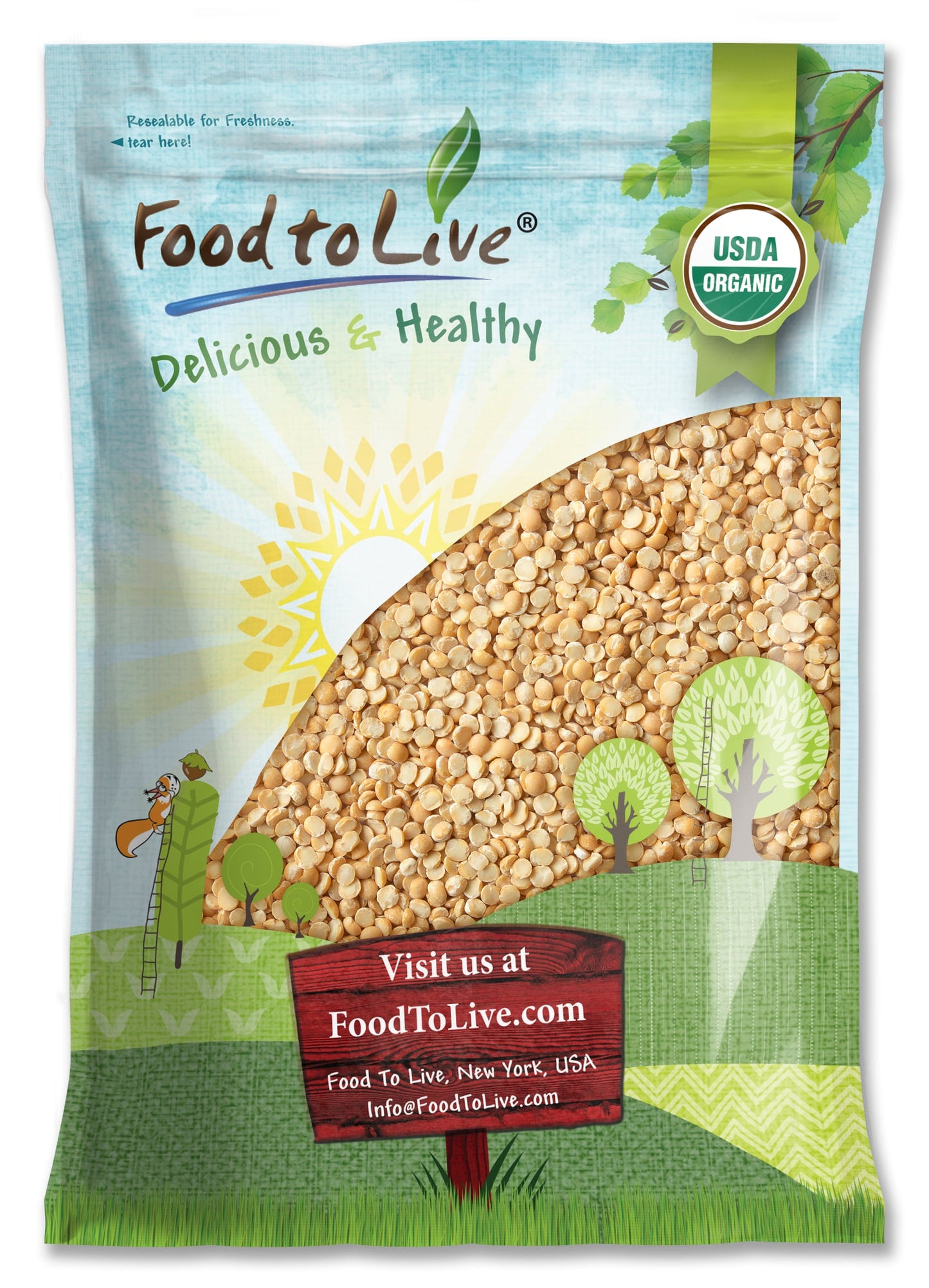 Organic Split Yellow Peas - by Food To Live