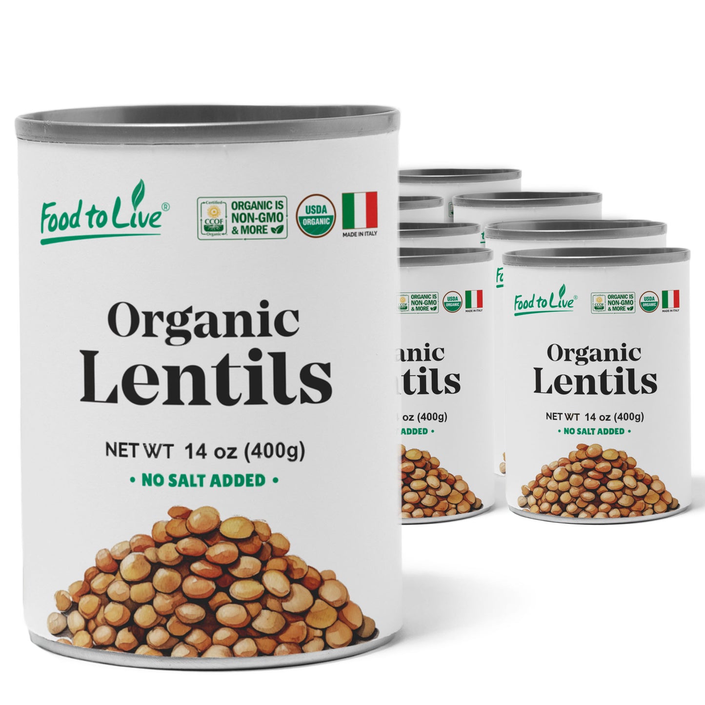 Organic Canned Lentils – Unsalted, Non-GMO, Vegan – by Food to Live