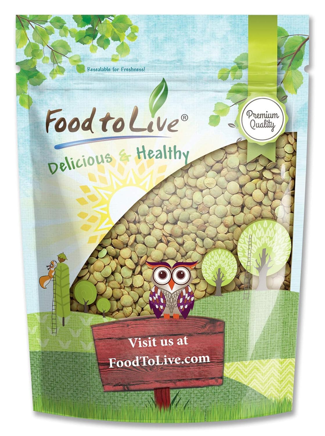 Green Lentil Whole- by Food To Live