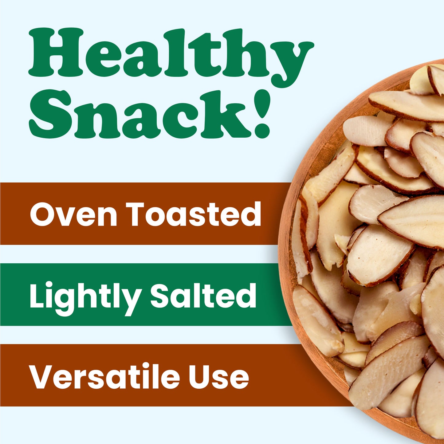 Dry Roasted Natural Sliced Almonds with Himalayan Salt - by Food to Live