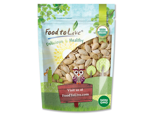 Organic Dry Roasted Pumpkin Seeds in Shell with Himalayan Salt - by Food To Live