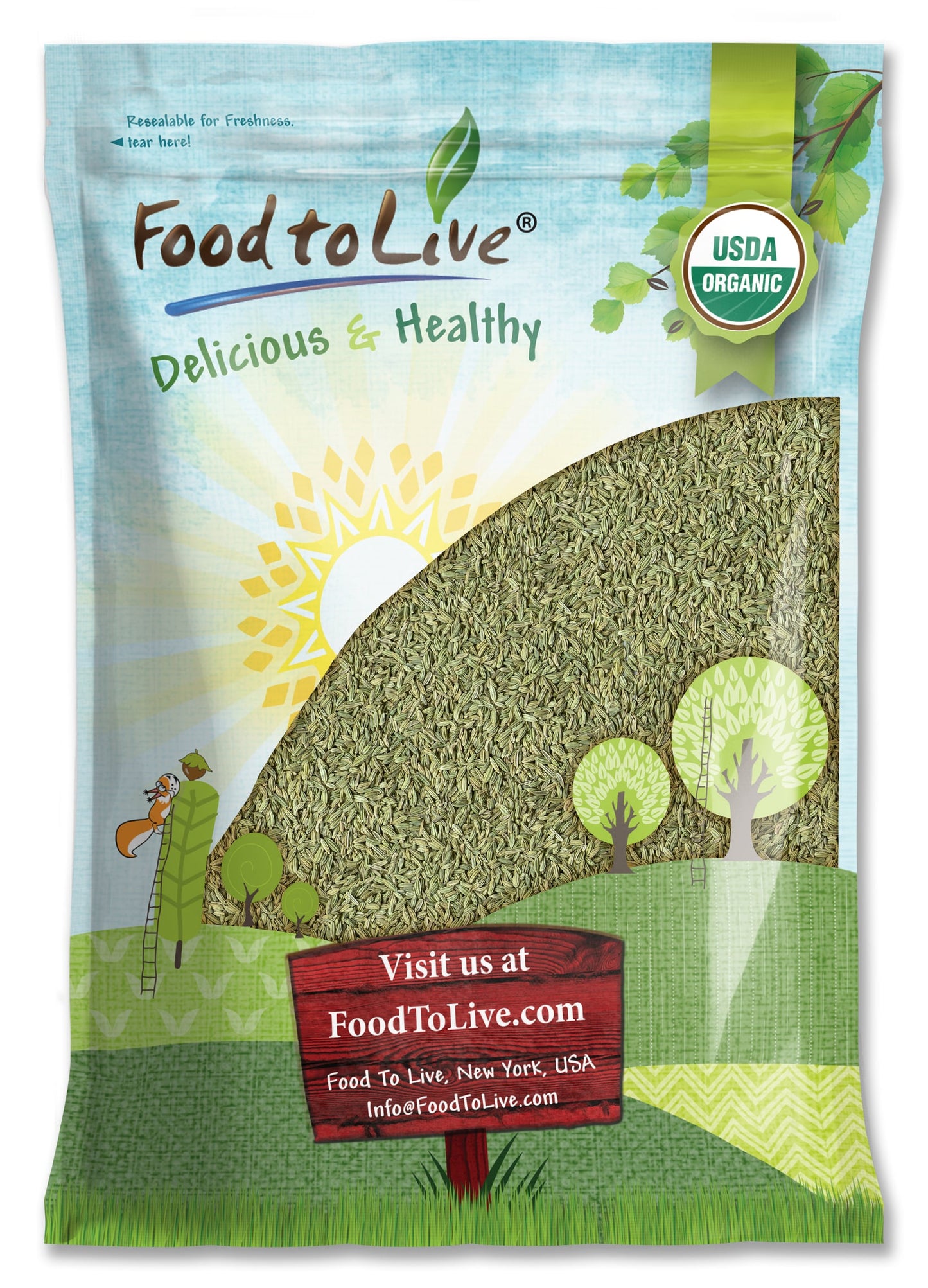 Organic Fennel Seeds - by Food To Live