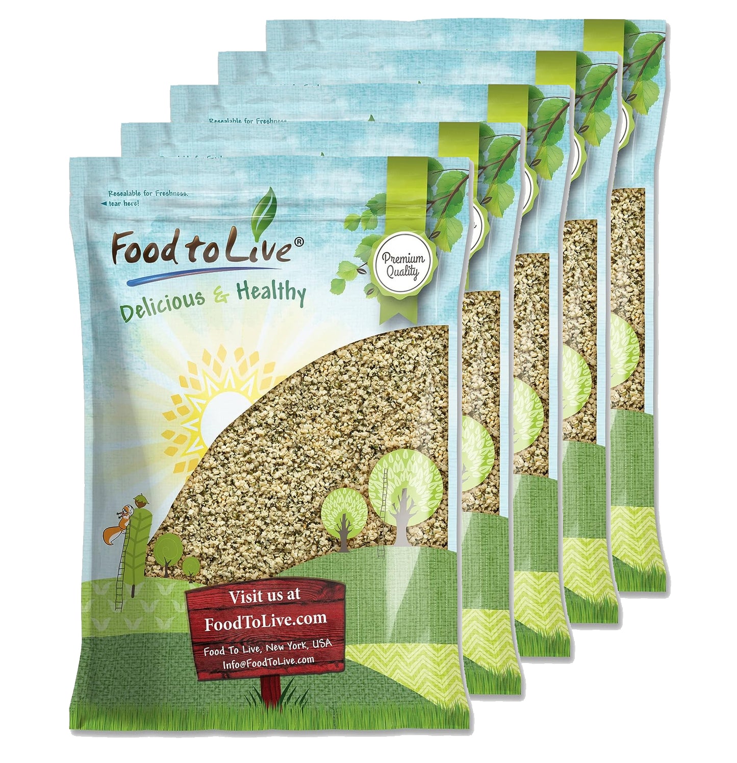 Hemp Seeds - Raw Hearts, Hulled, Shelled, Kosher, Bulk, Rich in Omega 3 and 6, Low Carb, Low Sodium, Good Source of Protein and Iron, Product of China