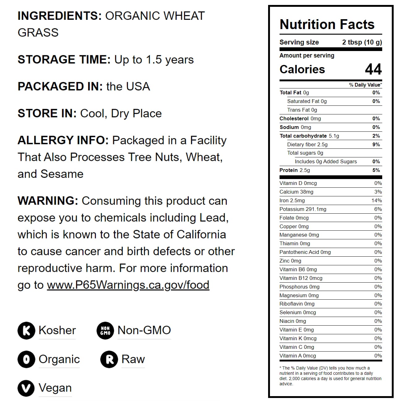 Organic Wheatgrass Powder - by Food To Live