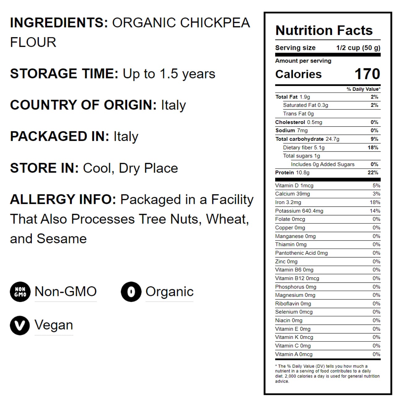 Organic Chickpea Fusilli Pasta, 8.8 oz - by Food To Live