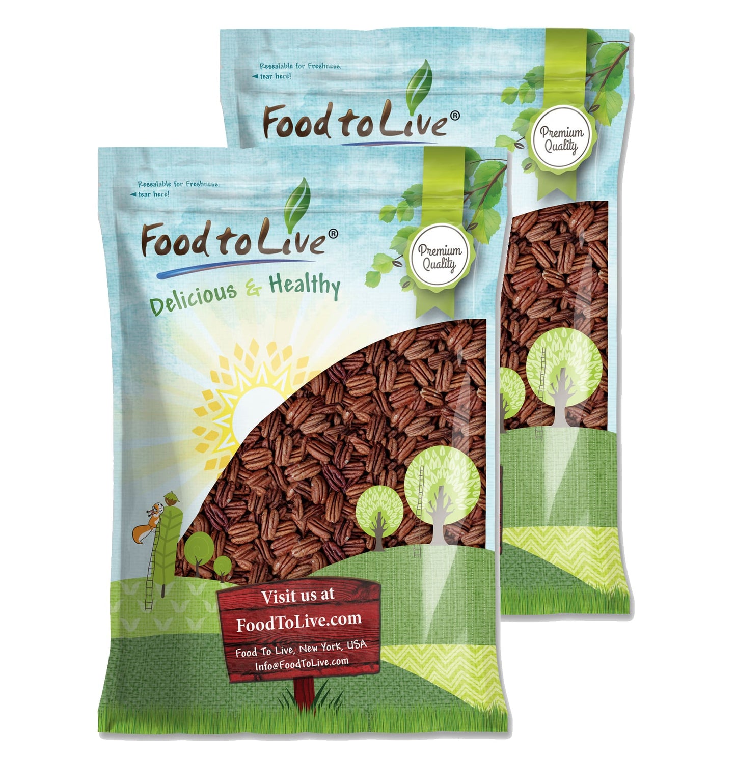 Dry Roasted Pecan Halves with Himalayan Salt - by Food To Live