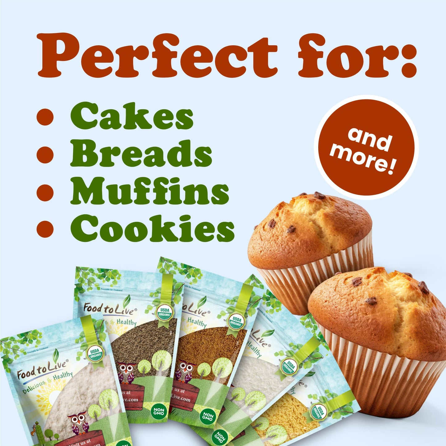 Organic Baking Ingredients in a Gift Box - by Food To Live