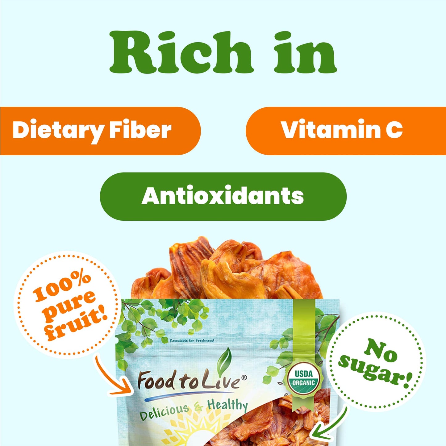 Organic Dried Jackfruit Slices - by Food To Live