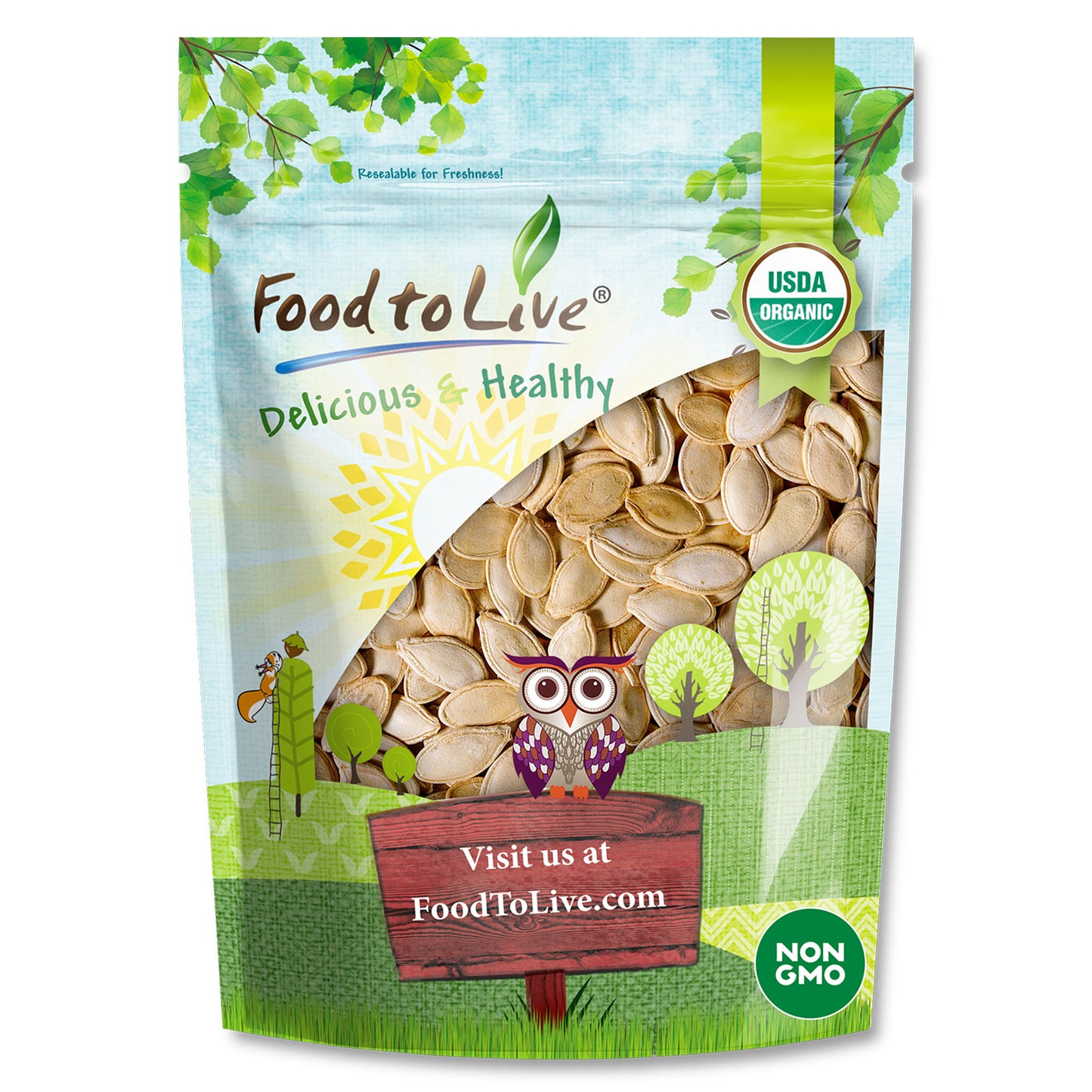 Organic Dry Roasted Pumpkin Seeds (in Shell) – by Food to Live