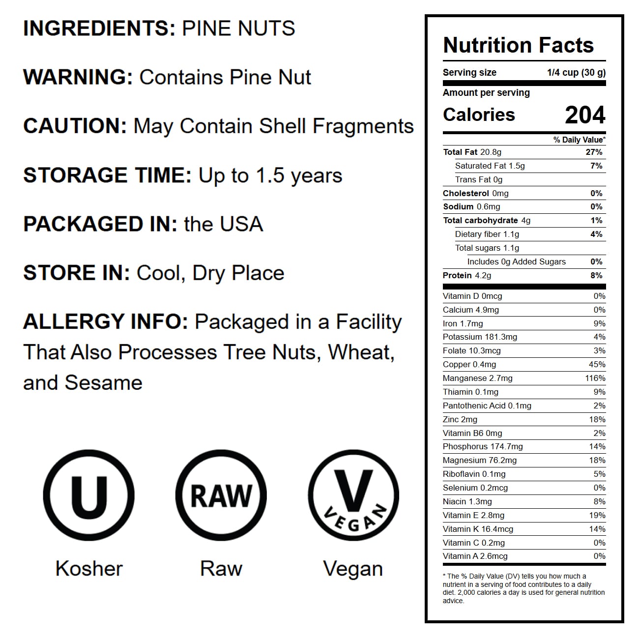 Pine Nuts - by Food To Live