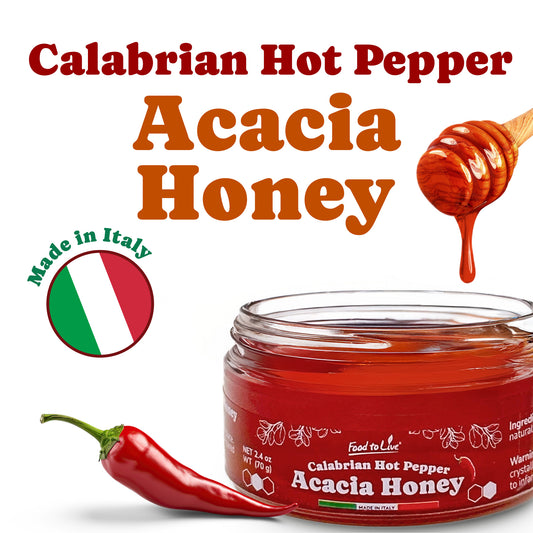 Calabrian Hot Pepper Acacia Honey 70 g - Italian Spicy Honey - by Food to Live