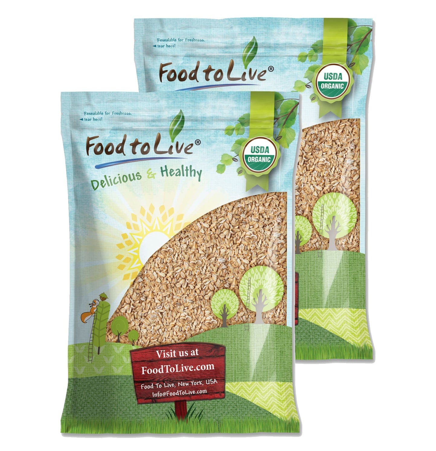 Organic Rolled KAMUT Khorasan Wheat Flakes - by Food To Live