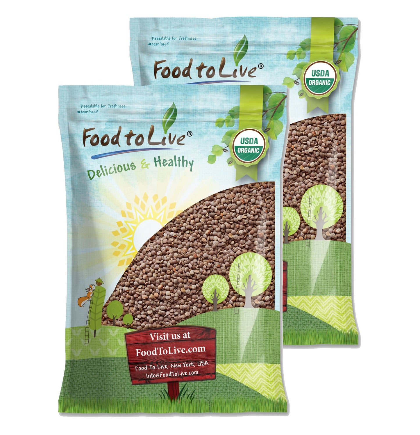 Organic Red Lentils Whole - by Food To Live