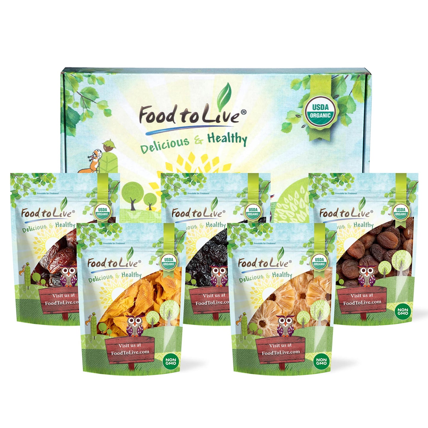 Organic Dried Fruits in a Gift Box - by Food To Live