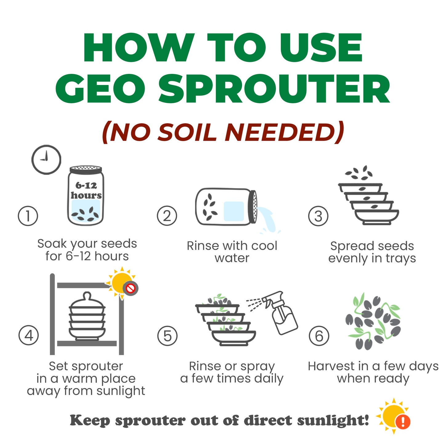 GEO Sprouter "Terradisiena" - Natural Clay, Easy-to-Use, Durable, Eco-Friendly