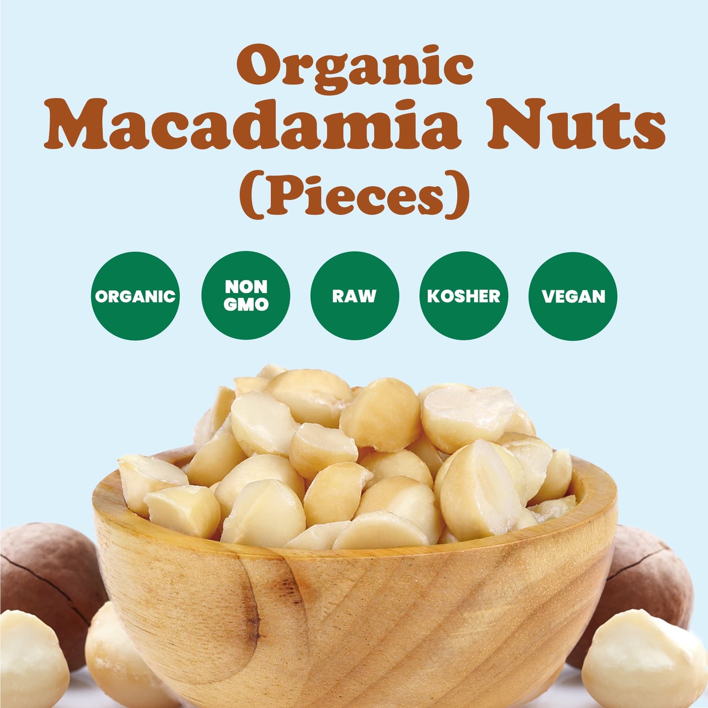 Organic Macadamia Nut Halves and Pieces - by Food To Live