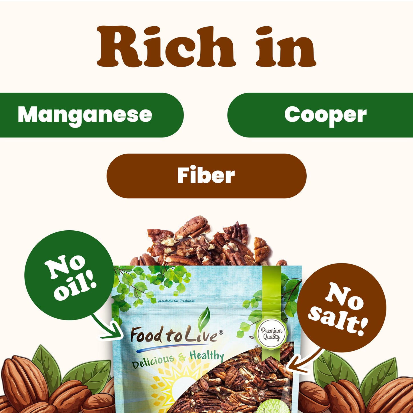 Dry Roasted Pecan Pieces - by Food To Live