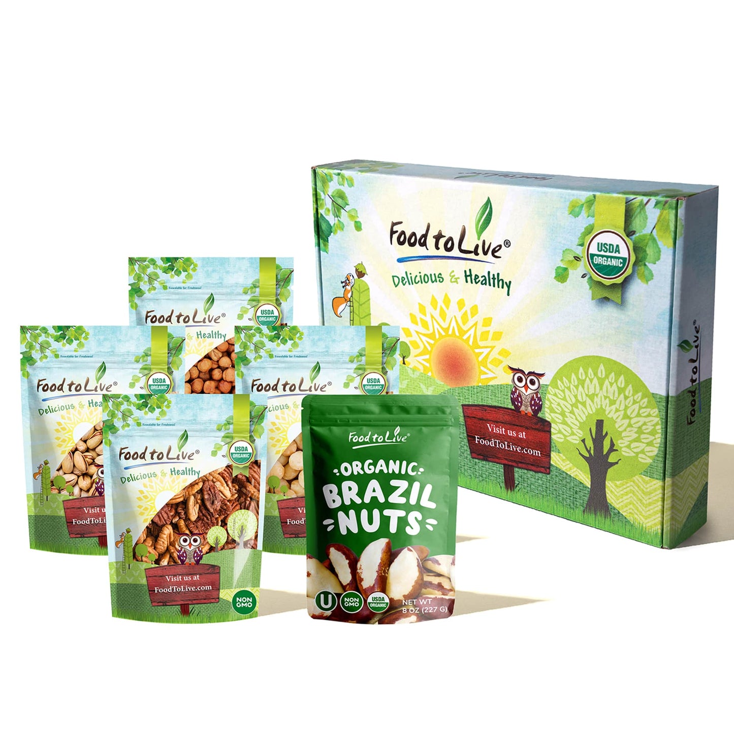 Organic Delicious Nuts in a Gift Box - by Food To Live