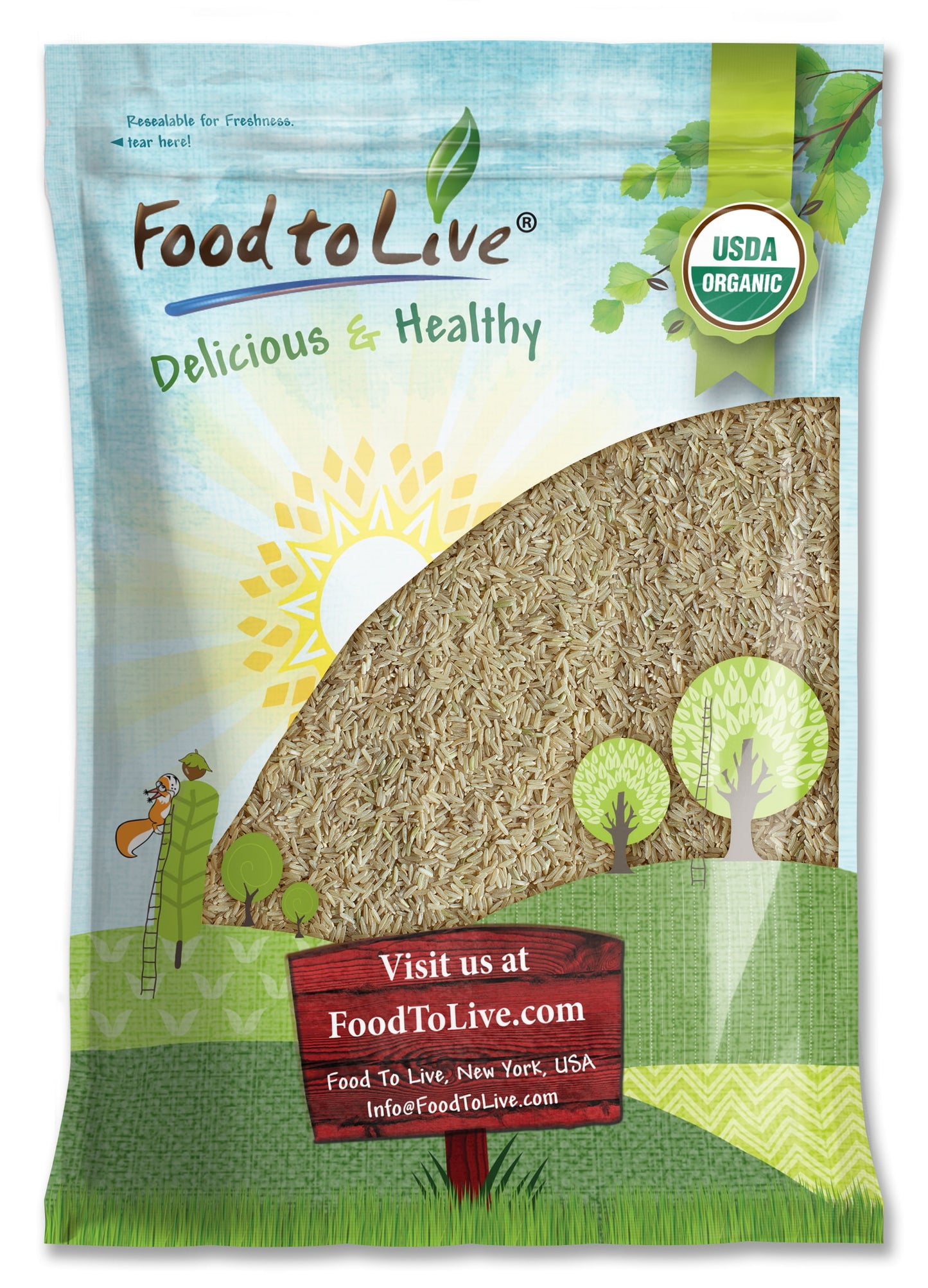 Organic Long Grain Brown Rice - by Food To Live